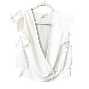 Monteau Ivory Ruffle Sleeve Blouse